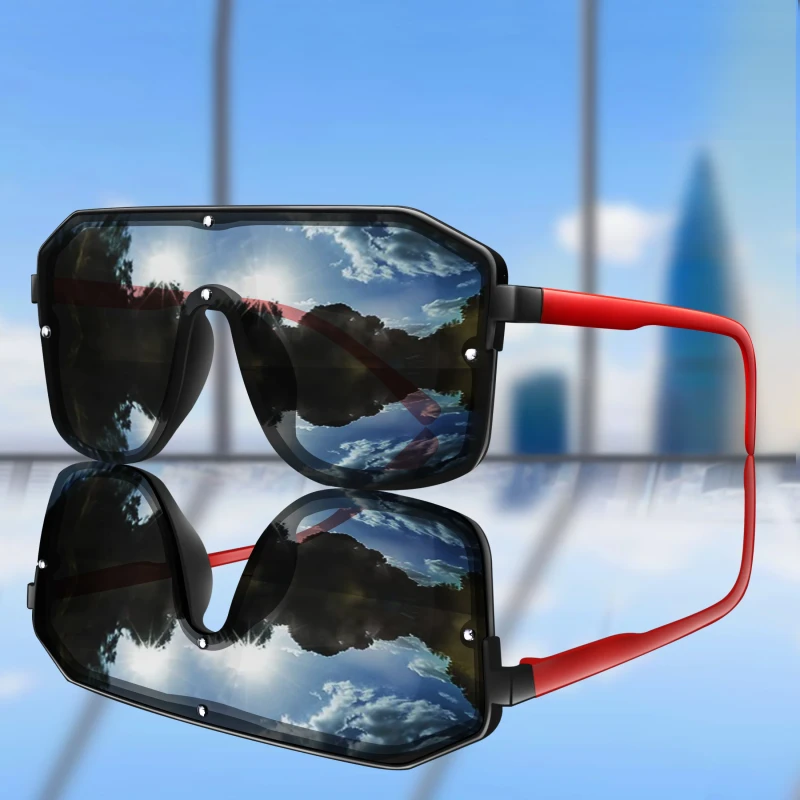 Rivet Lens Fishing Sunglasses – Oversize UV Protection Goggles for Men & Women | Fashion Outdoor Glasses for Hiking, Golf & Beach