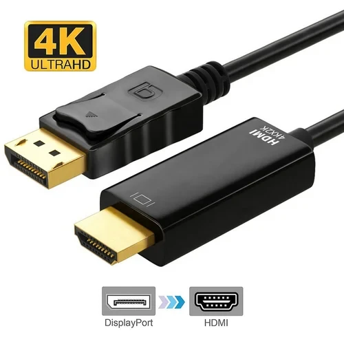 DisplayPort (DP) Male to HDMI Male 4K Cable – 1.8M High-Resolution Video Adapter Cable