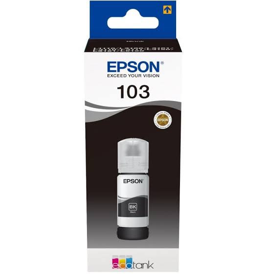 EPSON 103 Black EcoTank Ink Bottle – 65ml, Genuine Ink, Approx. 4,500 Pages