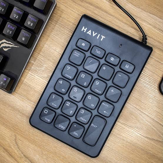 Havit HV-NK01 Numeric Keypad – USB Wired Number Pad with 19-Key Layout for Laptop, PC & Desktop