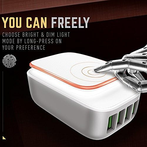 LDNIO A4405 Original 4-Port 22W Adjustable LED Lamp USB Charger Adapter Auto-ID Portable Phone Travel Wall Phone Charger