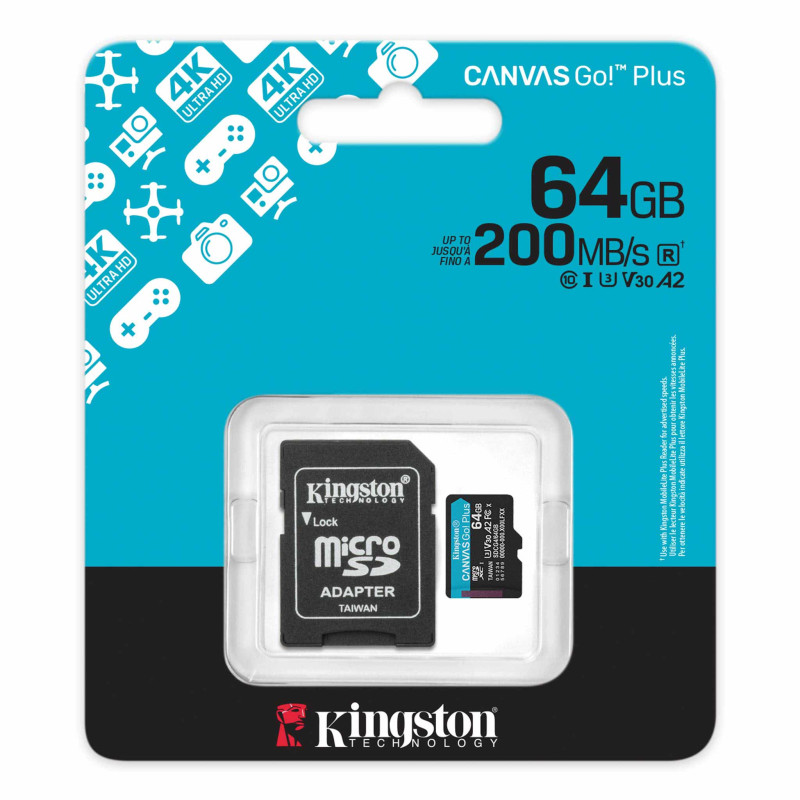 Kingston 64GB microSDHC/SDXC Memory Card – 4K UHD
