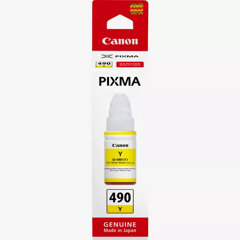 Canon GI-490 Yellow Ink Refill Bottle for PIXMA G-Series MegaTank Printers
