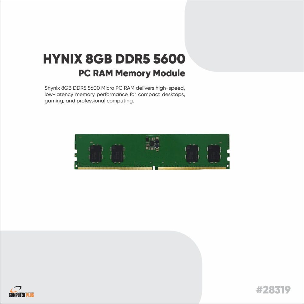 SK Hynix 8GB DDR5 5600MHz PC Memory RAM – DDR5 UDIMM Desktop Computer Memory Module for Compatible PCs, 8GB RAM Upgrade and Replacement Memory for Office, Home, Business and Everyday Computing