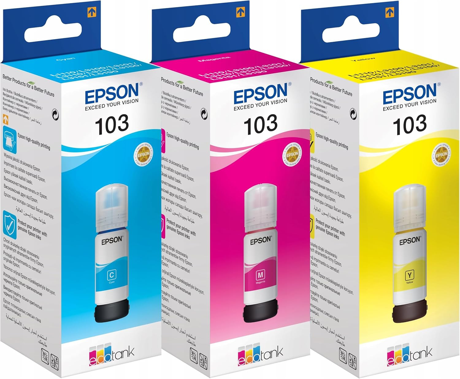 Epson 103 CyanEcotank Ink Bottle 65ML Ink For Printer Refill (C13T00S24A)