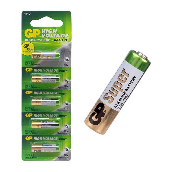 GP 27A/12V High Voltage Alkaline Battery – Long Lasting 12V Battery for Remote Controls, Doorbells, Alarms & Electronic Devices