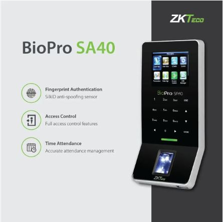 ZKTeco BioPro SA40 Fingerprint Time Attendance & Access Control Terminal
