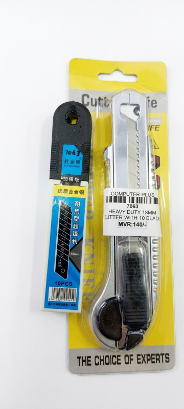 Heavy-Duty 18mm Cutter with 15pcs Blades