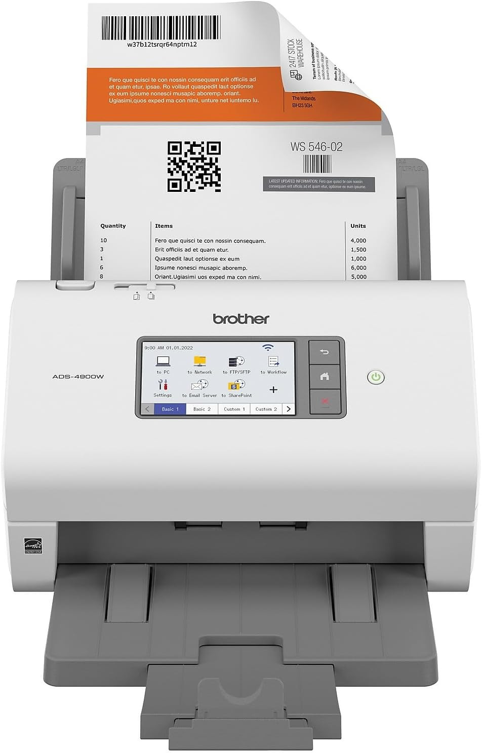 Brother ADS-4900W Professional Desktop Scanner with Fast Scan Speeds, Duplex, Wireless, and Large Touchscreen