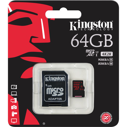 64GB microSDHC UHS-I microSD Memory Card – 4K UHD Compatible