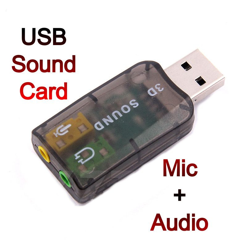USB 3D SOUND CARD - MIC + HEADPHONE