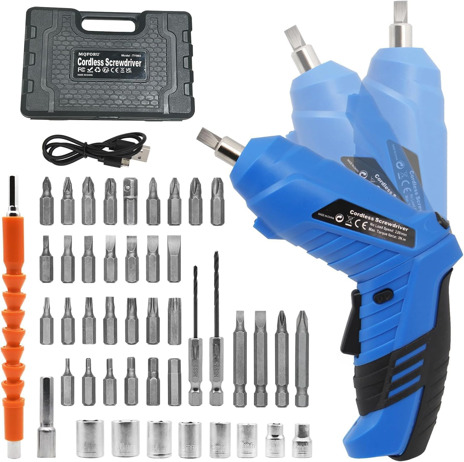 Cordless Electric Screwdriver 3.6V – 250RPM Rechargeable Screwdriver with 18650 1800mAh Battery & USB Charging
