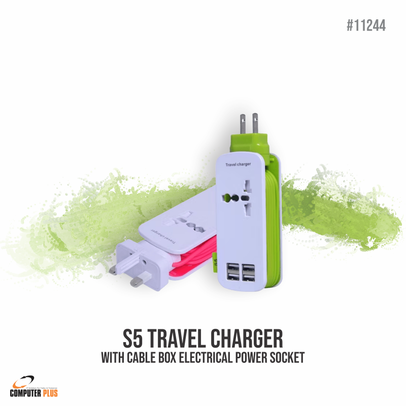 S5 Travel Charger with Cable Box & Power Socket