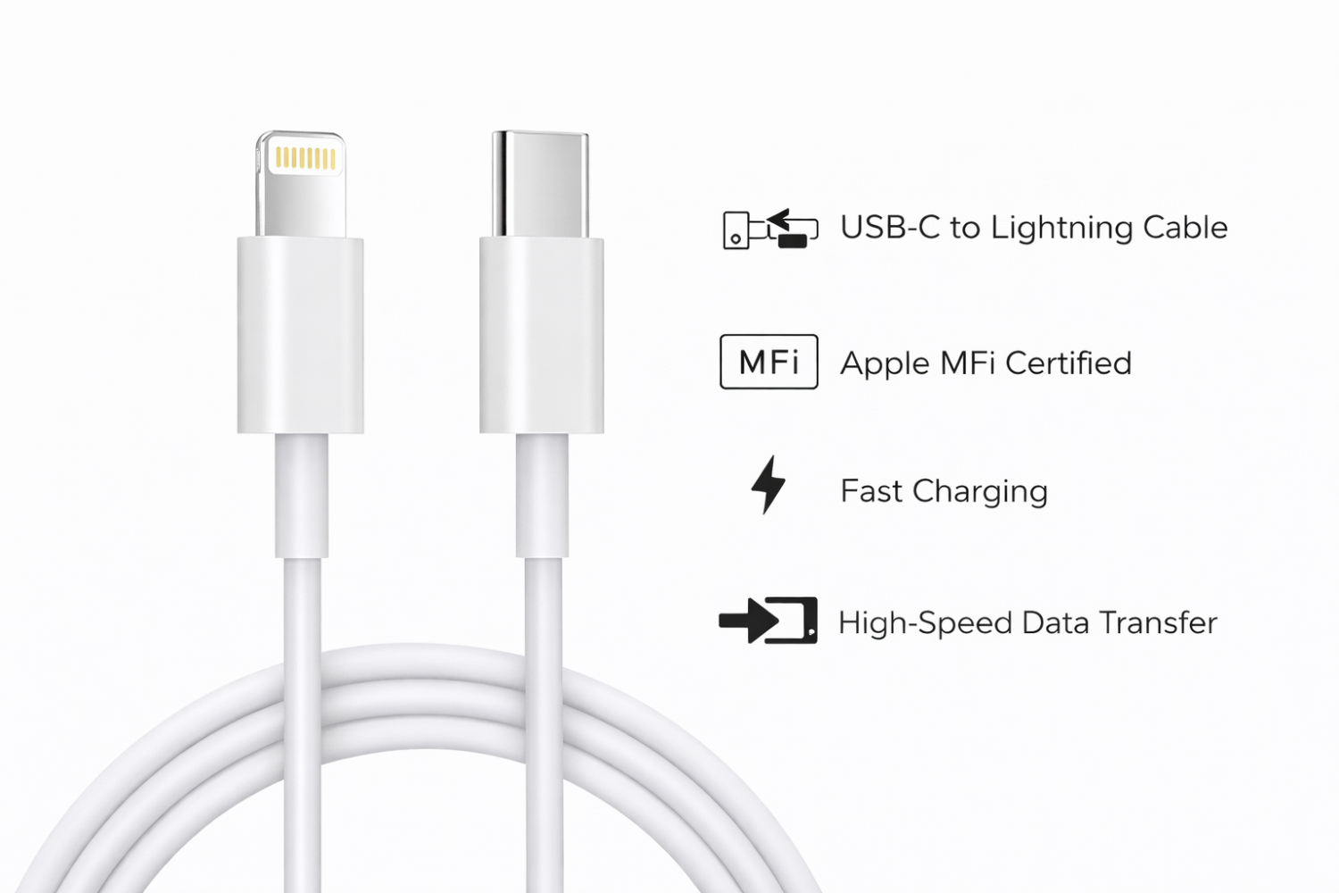 Fast Charging Lightning to USB-C Cable for iPhone