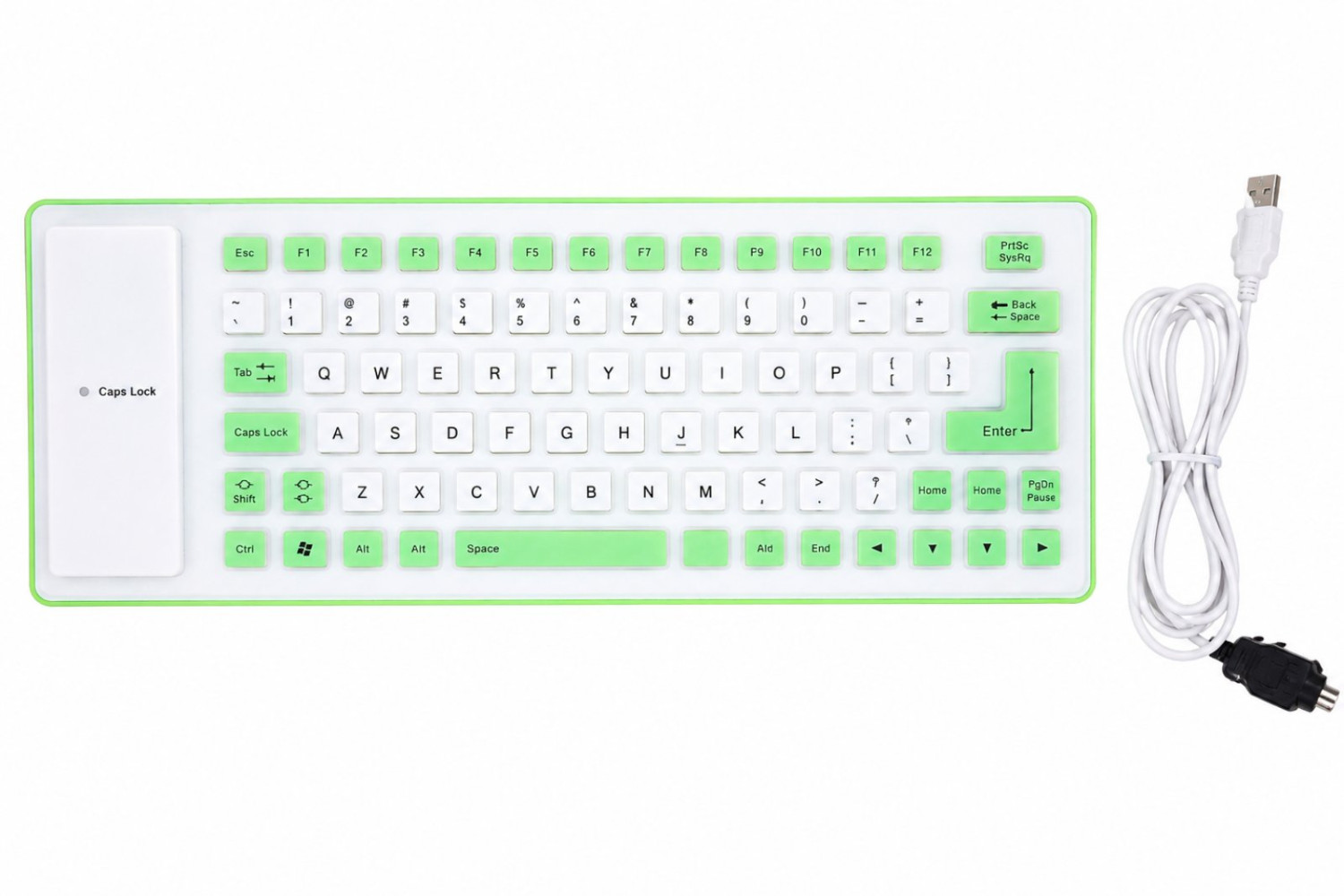 TinyTech SIL9003 Silicon Flexible Keyboard – USB Wired Keyboard for PC, Desktop, Laptop, Office & Home Use
