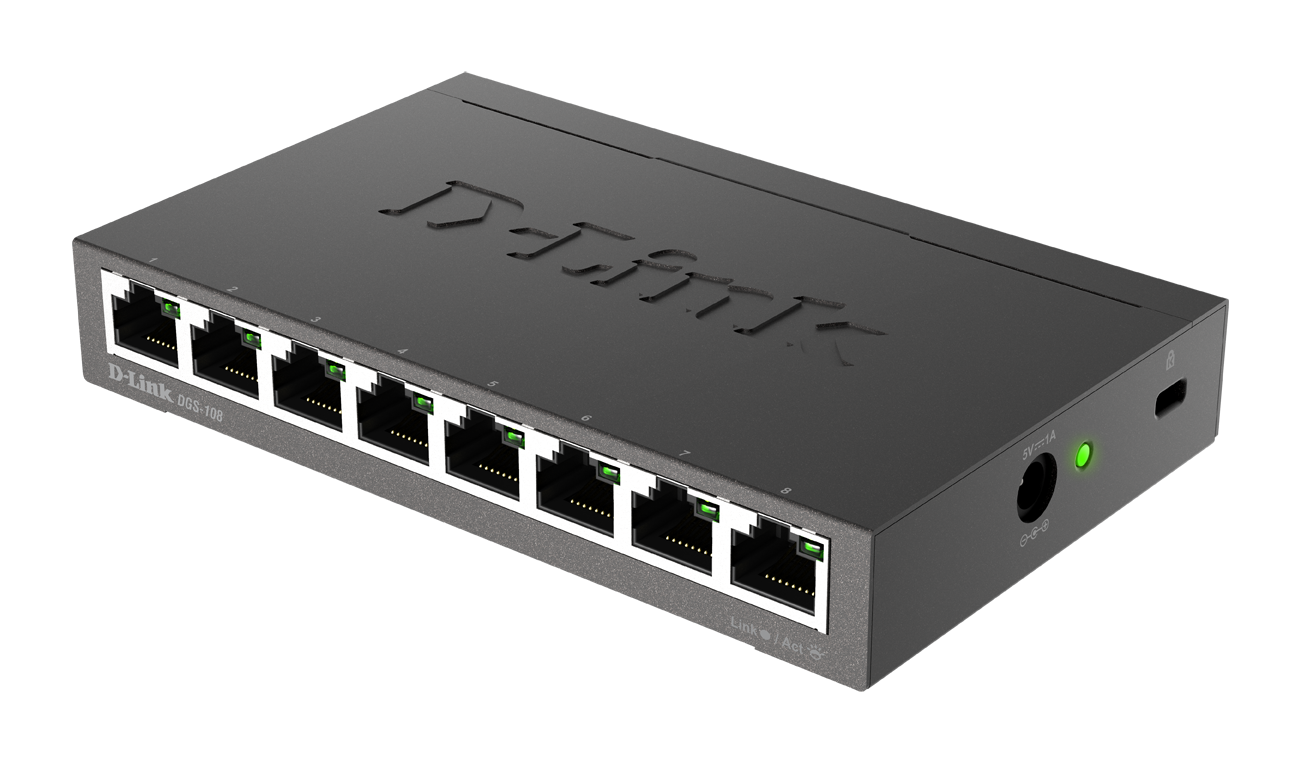 D-Link DGS-F108 — 8-Port Gigabit Switch