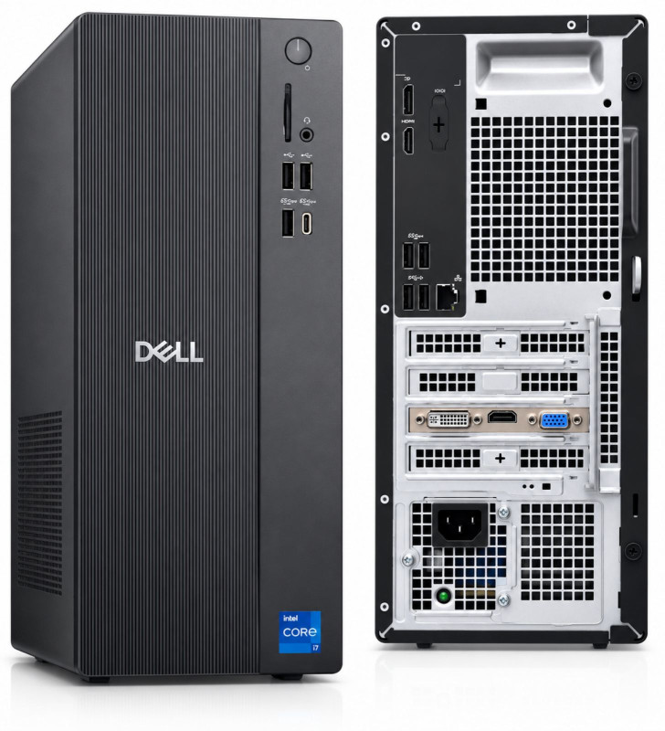 Dell ECT1250 Tower Desktop PC, Intel Core i7 14th Gen, 8GB DDR5 5600MHz RAM, 512GB M.2 SSD, 1GB Graphics Card, Keyboard & Mouse Included