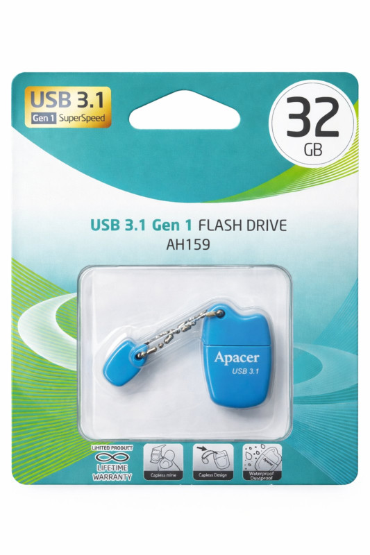 Apacer AH159 32GB USB 3.1 Flash Drive – High Speed USB Pen Drive, Compact & Durable