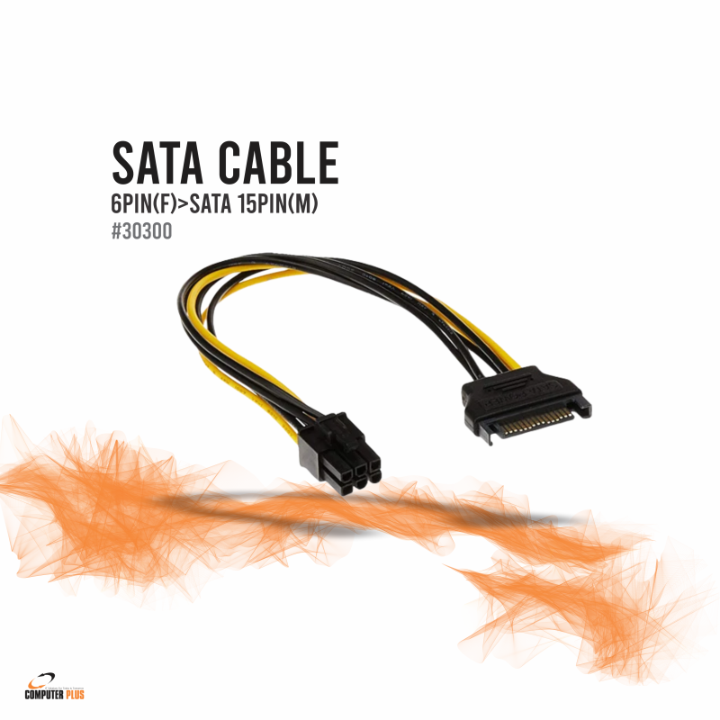 Sata cable 6PIN(F)>SATA 15PIN(M)