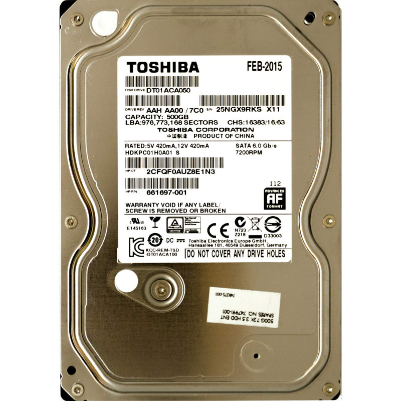 Toshiba 500GB 3.5" SATA Hard Drive