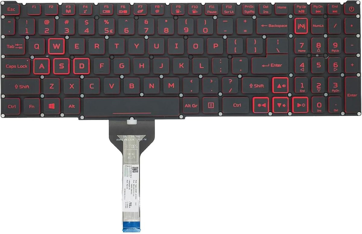Acer AN515-56-AC056 Laptop Keyboard – Backlit Keyboard with Numeric Keypad for Nitro 5