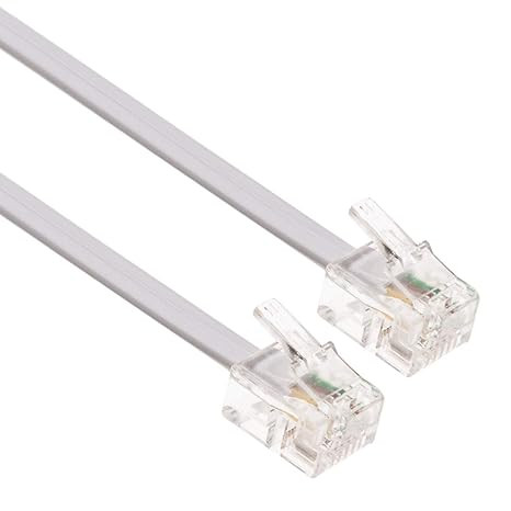 Telephone cable male-to-male (RJ11), 15 meters