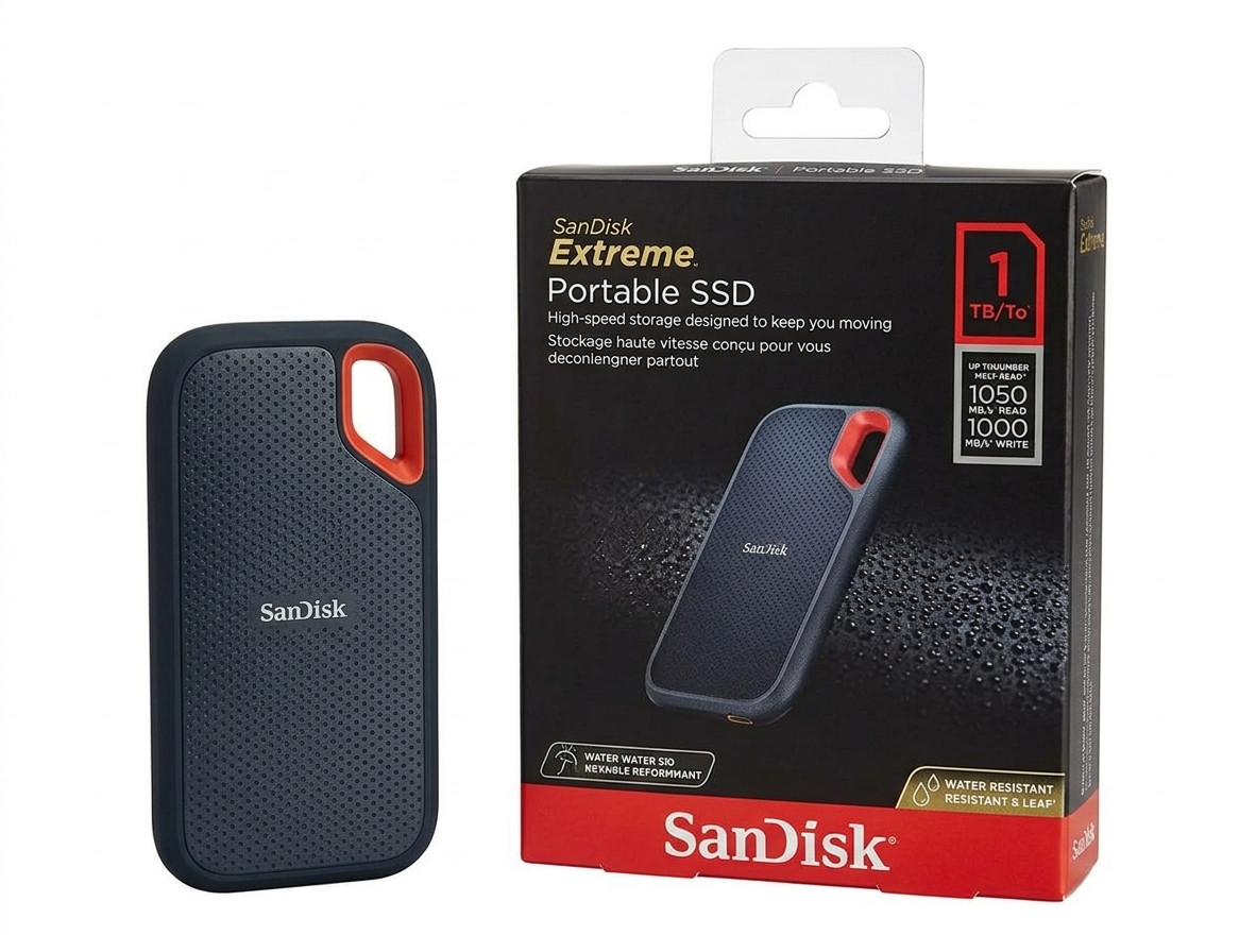 SanDisk 1TB Extreme Portable SSD – Up to 1050MB/s Read Speed | USB 3.2 Gen 2 | USB-C | External Solid-State Drive